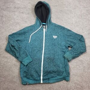 Top Heavy Sweater Mens M Medium Blue Hoodie Zip Up Long Sleeve Casual Surf Adult